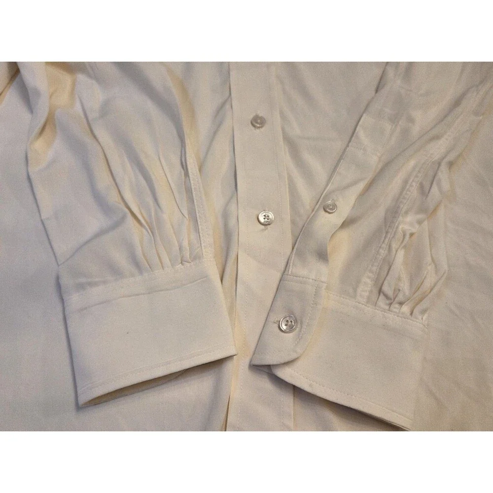 NWT Buck Mason The Poet Shirt Alabaster Rayon Button Front Blouse Womens XS $158 - Picture 4 of 8